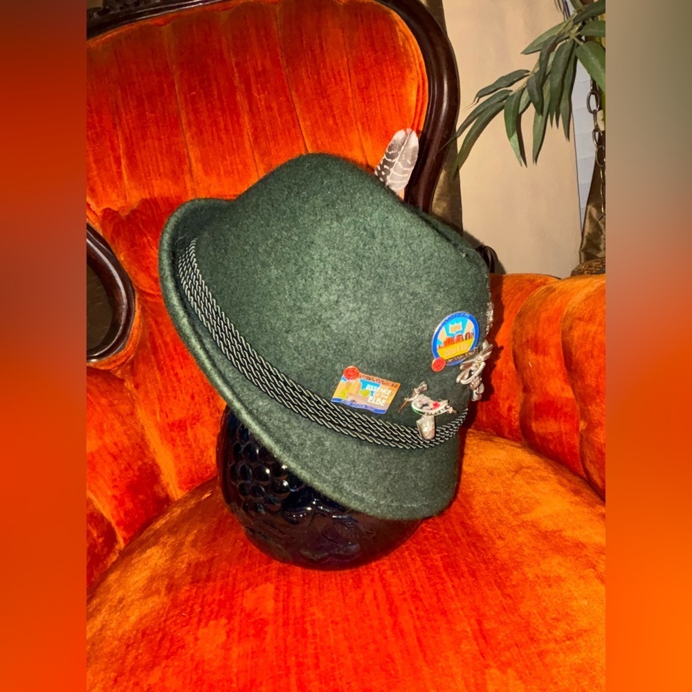 Vintage Wool Green Capa Oktoberfest-fest Original Bavarian hunting hat. 55 - Picture 7 of 15